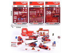 Die Cast Fire Engine Set Free Wheel(3S) toys