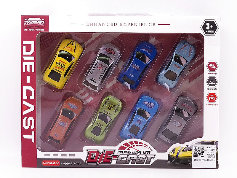 Die Cast Car Free Wheel(8in1) toys