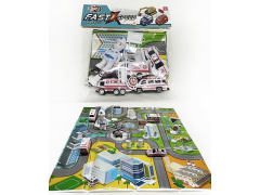 Free Wheel Ambulance Set & Map toys
