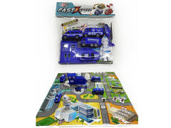 Free Wheel Police Car Set & Map toys