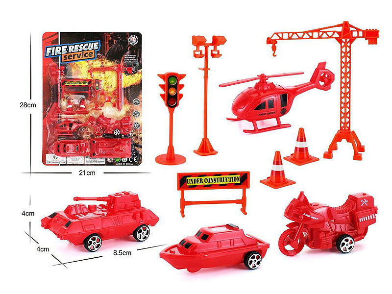 Free Wheel Fire Engine Set toys