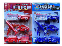 Free Wheel Fire Engine Set & Free Wheel Police Car Set(2S) toys