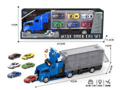 Die Cast Container Truck Set Free Wheel W/L_S toys