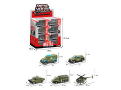 Die Cast Military Car Free Wheel(24in1) toys