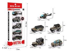 1:64 Die Cast Military Car Free Wheel(5in1) toys