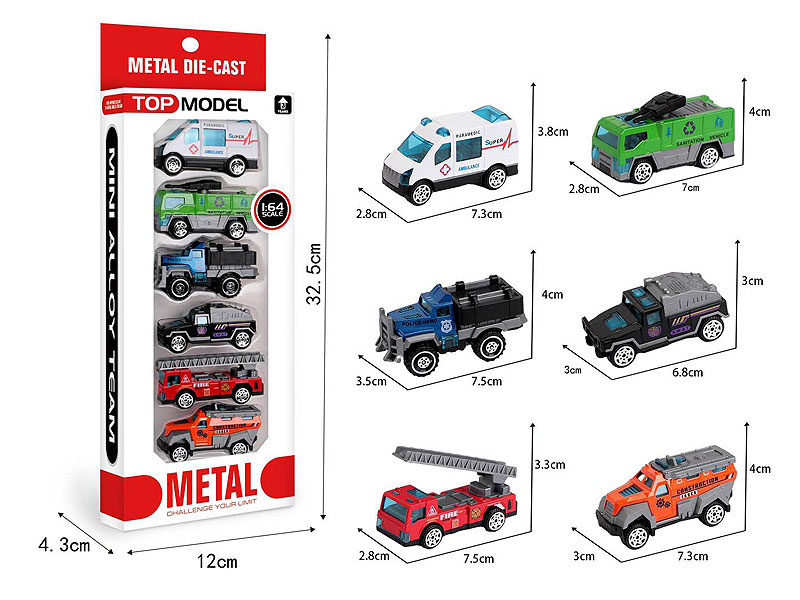 1:64 Die Cast Car Free Wheel(6in1) toys