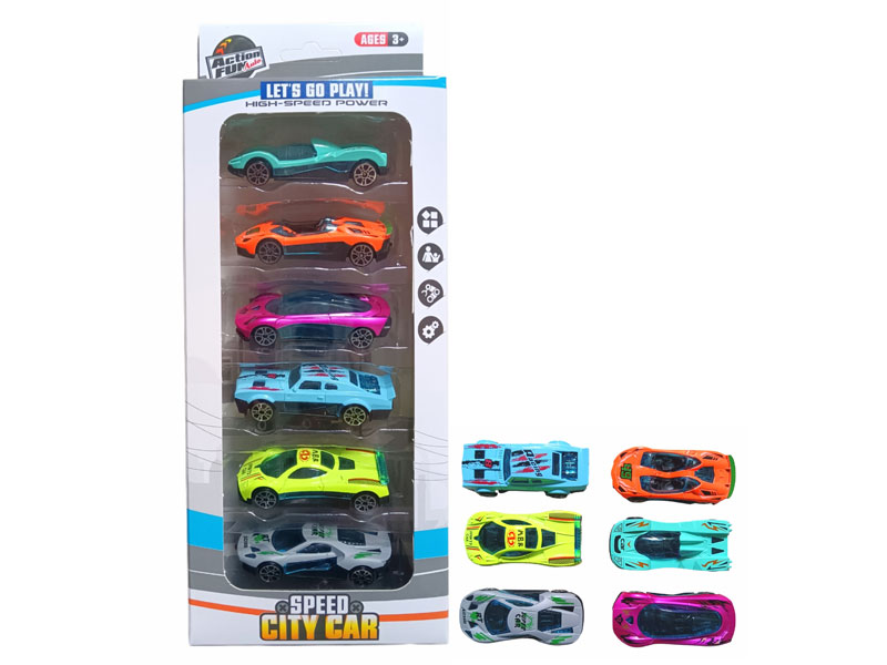 Die Cast Car Free Wheel(6in1) toys