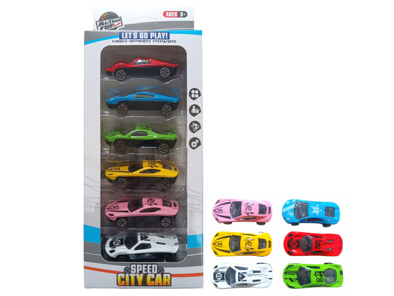 Die Cast Car Free Wheel(6in1) toys