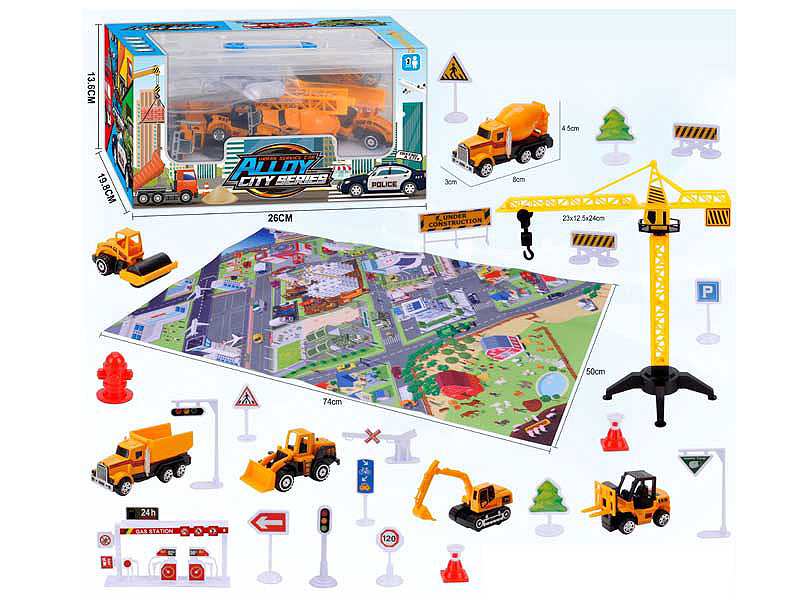 Die Cast Construction Truck Set Free Wheel(6in1) toys