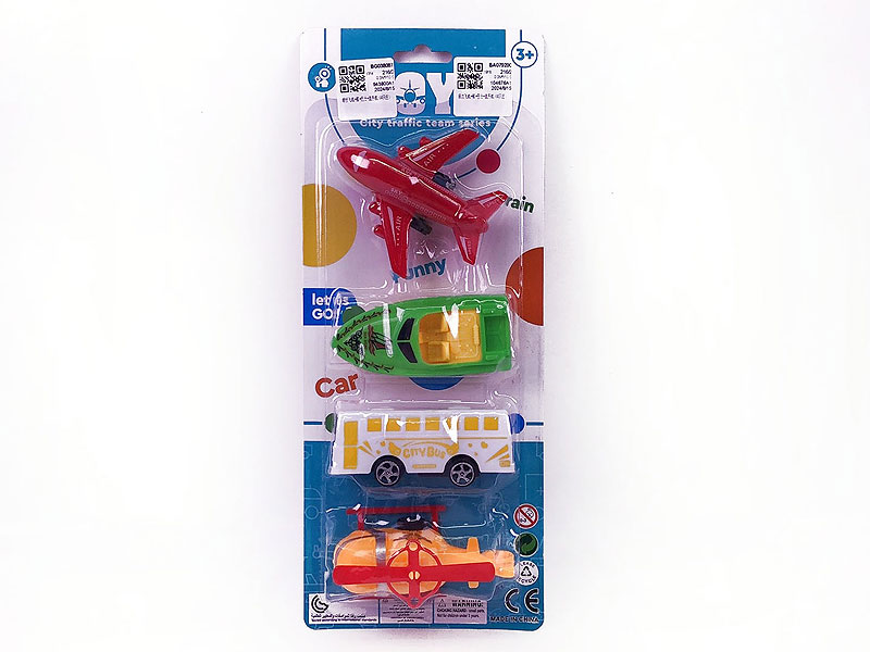 Free Wheel Airplane & Ship & Bus & Helicopter(4in1) toys