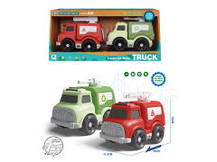 Free Wheel Sanitation Truck &  Fire Engine W/L_M(2in1) toys