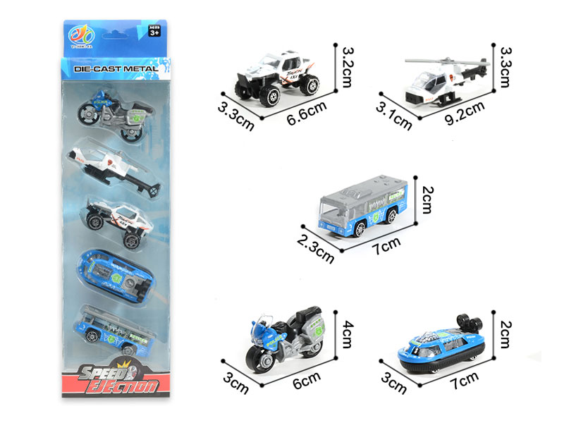 Die Cast Police Car Free Wheel(5in1) toys