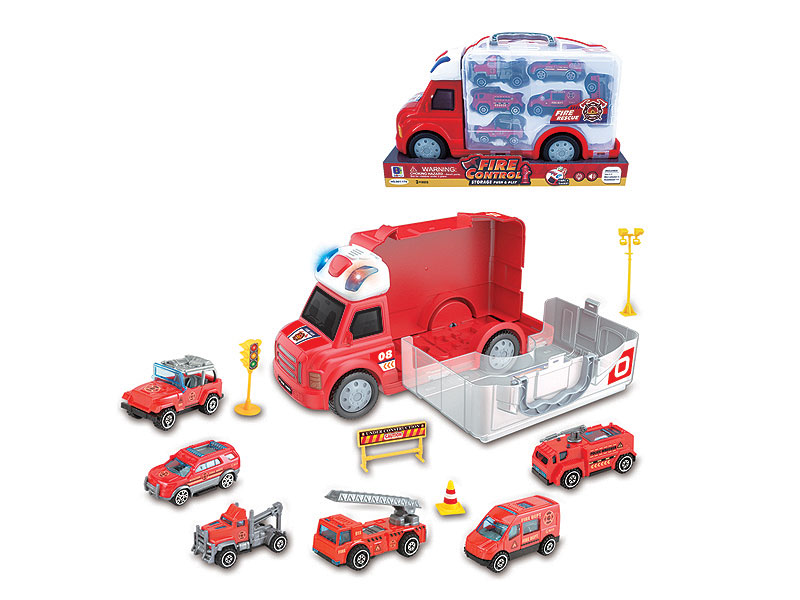 Free Wheel Fire Engine Set W/L_S toys