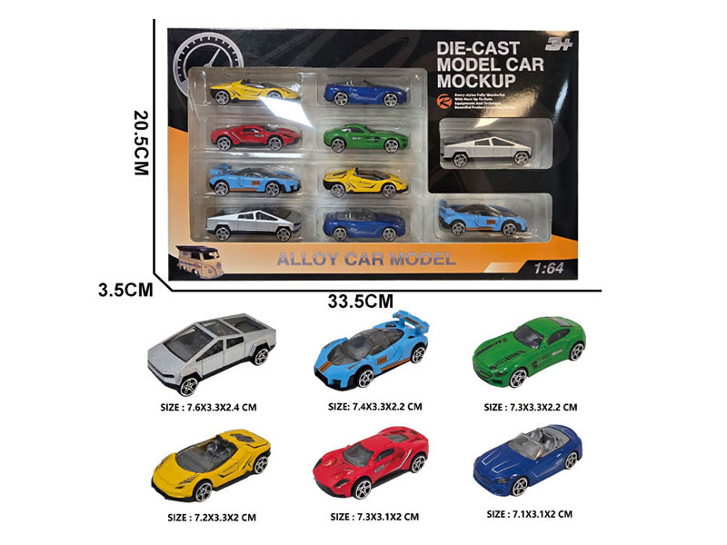 1:64 Die Cast Car Free Wheel(10in1) toys