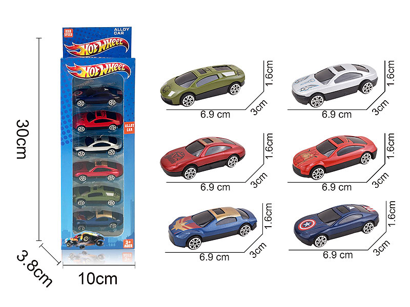 Die Cast Police Car Free Wheel(6in1) toys