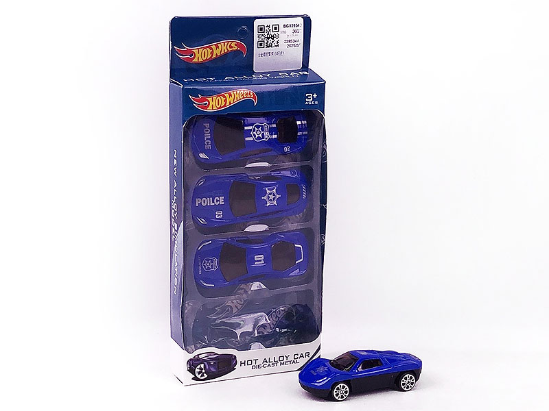 Die Cast Police Car Free Wheel(4in1) toys