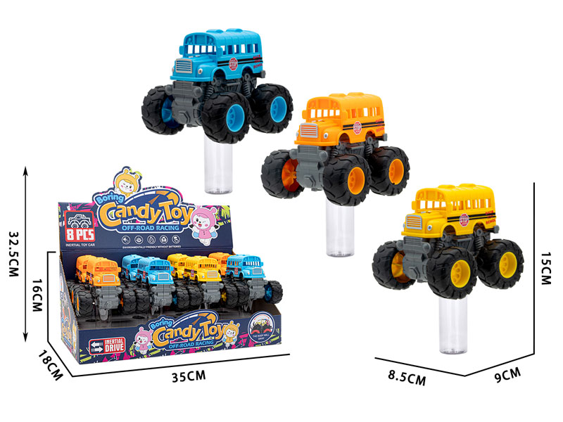 Free Wheel School Bus & Candy Stick(8in1) toys