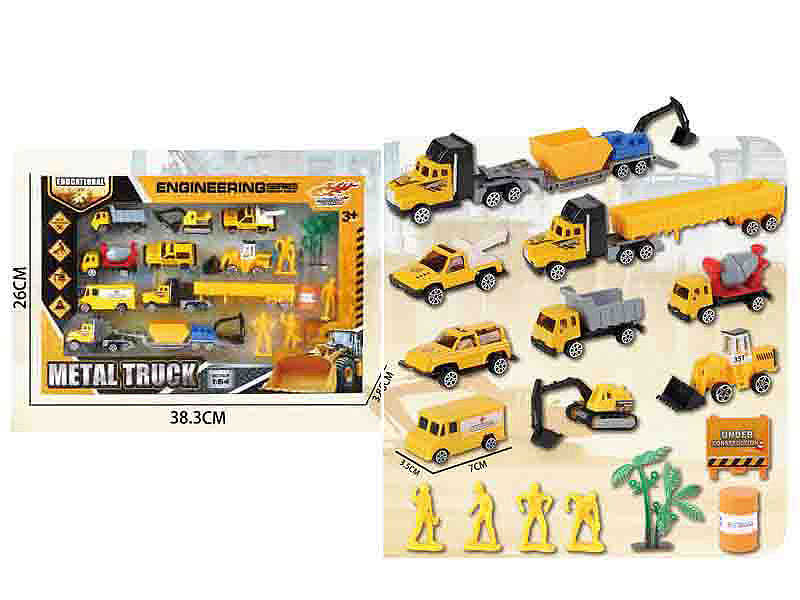 Die Cast Construction Truck Set Free Wheel toys