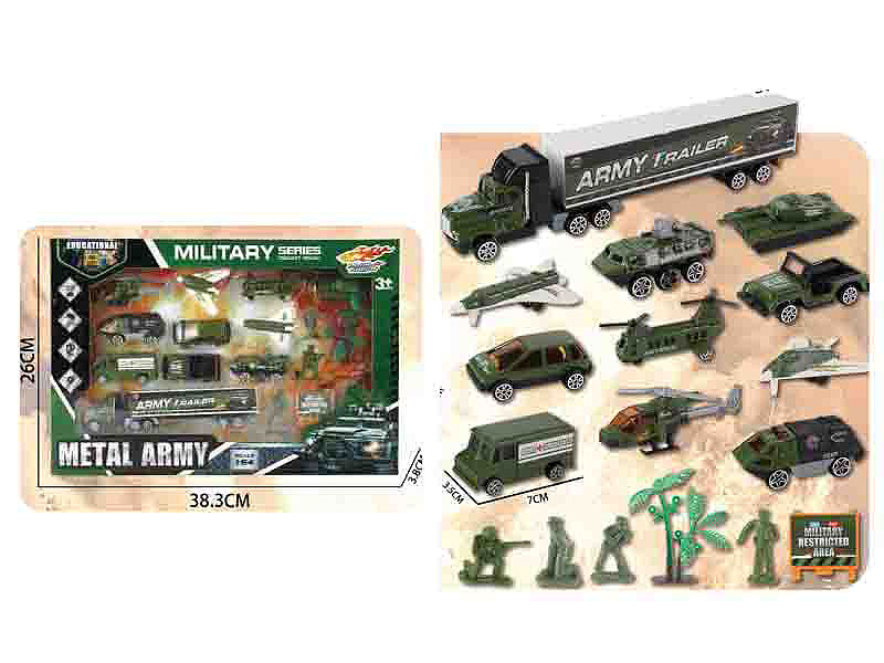 Die Cast Military Car Set Free Wheel toys