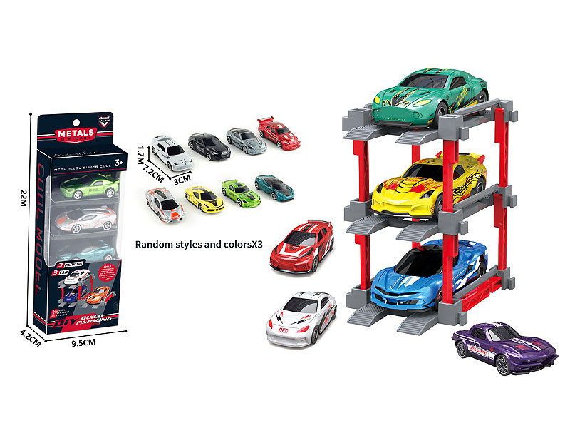 1:64 Die Cast Car Set Free Wheel(3in1) toys