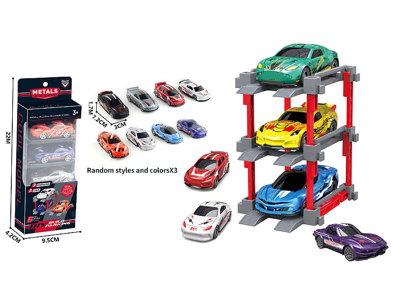 1:64 Die Cast Car Set Free Wheel(3in1) toys