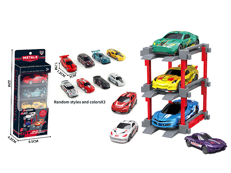 1:64 Die Cast Car Set Free Wheel(3in1) toys