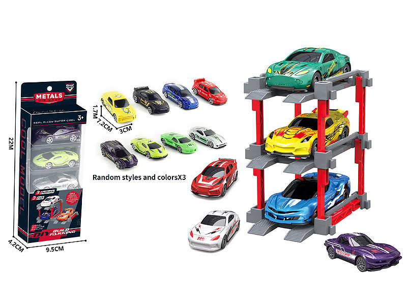 1:64 Die Cast Car Set Free Wheel(3in1) toys