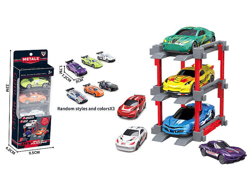 1:64 Die Cast Car Set Free Wheel(3in1) toys