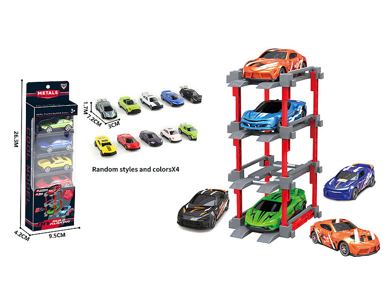 1:64 Die Cast Car Set Free Wheel(4in1) toys