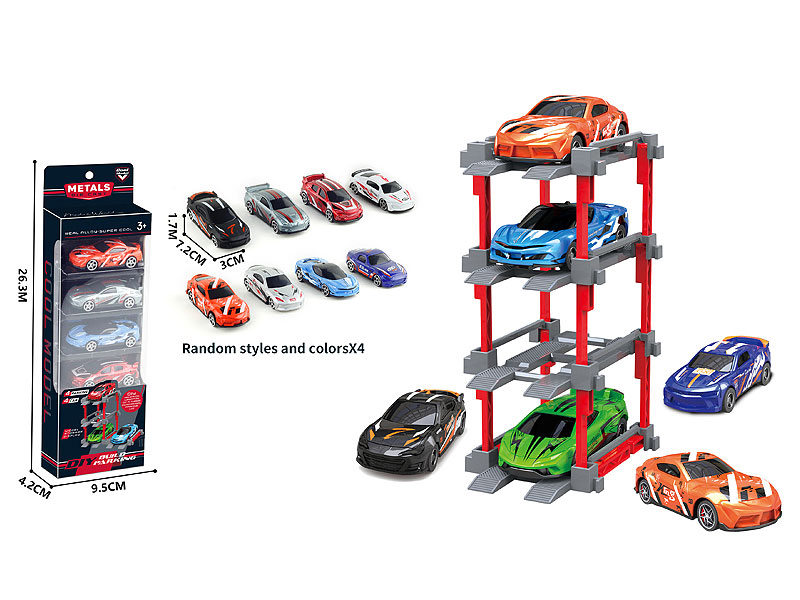 1:64 Die Cast Car Set Free Wheel(4in1) toys