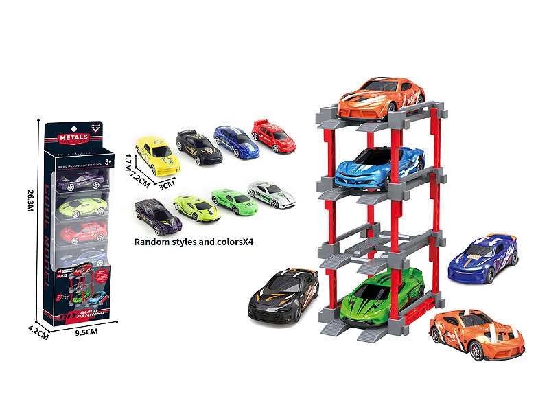 1:64 Die Cast Car Set Free Wheel(4in1) toys