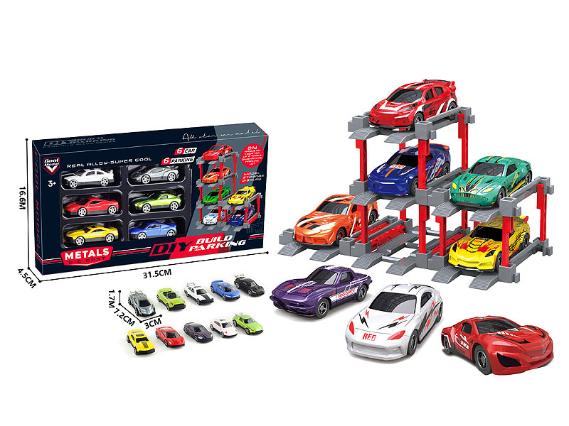 1:64 Die Cast Car Set Free Wheel(6in1) toys