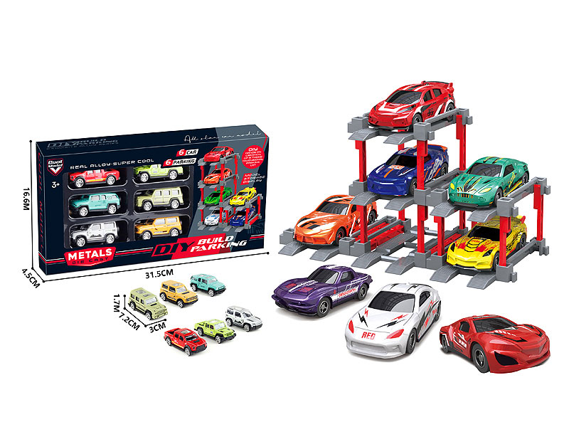 1:64 Die Cast Car Set Free Wheel(6in1) toys