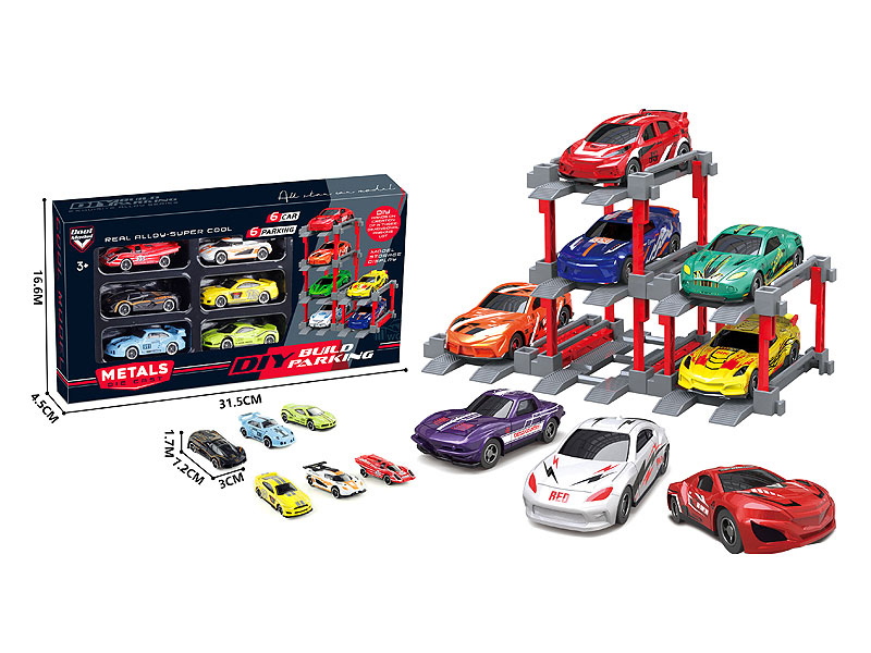 1:64 Die Cast Car Set Free Wheel(6in1) toys