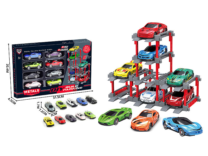 1:64 Die Cast Car Set Free Wheel(8in1) toys