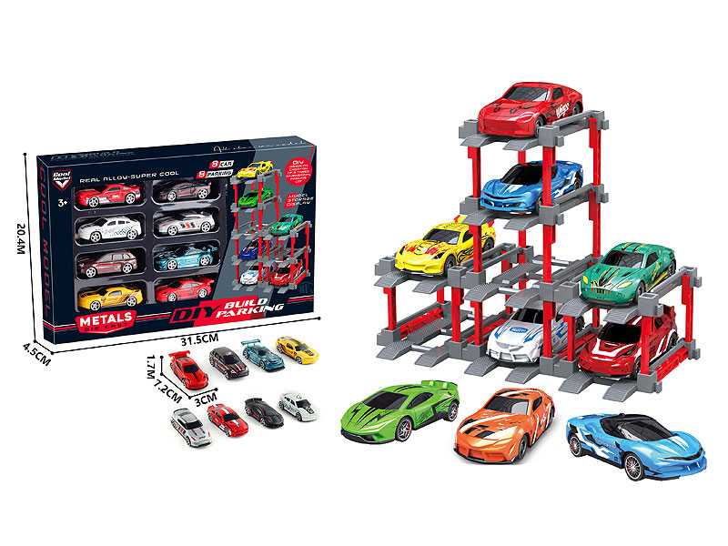 1:64 Die Cast Car Set Free Wheel(8in1) toys