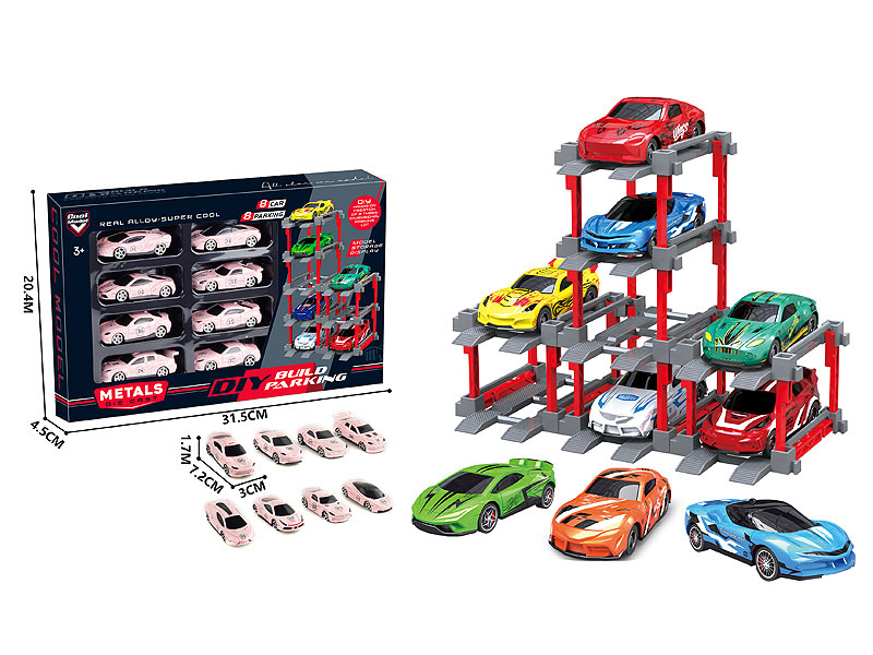 1:64 Die Cast Car Set Free Wheel(8in1) toys