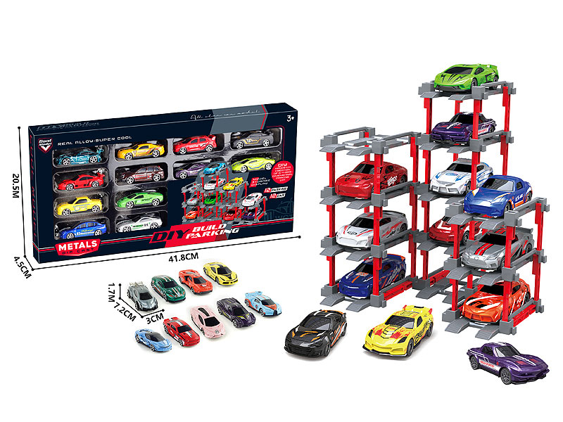 1:64 Die Cast Car Set Free Wheel(12in1) toys