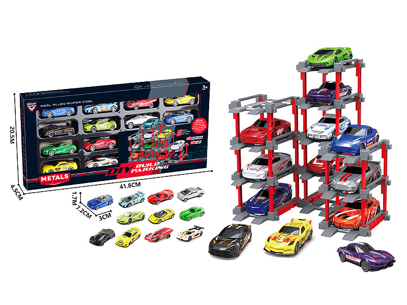 1:64 Die Cast Car Set Free Wheel(12in1) toys