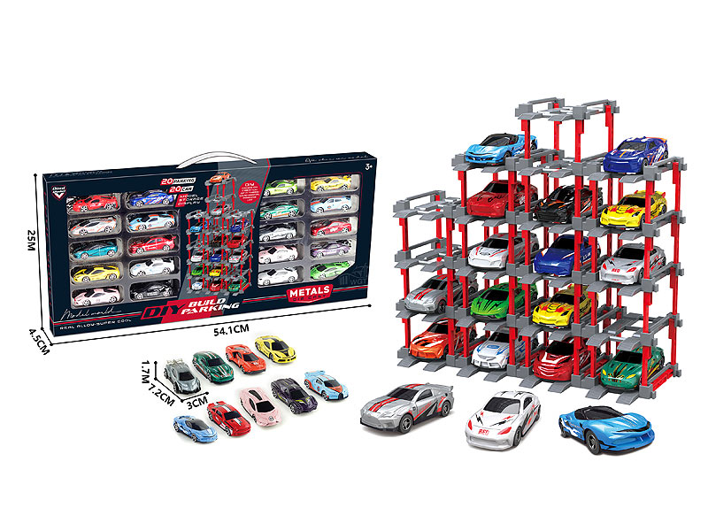 1:64 Die Cast Car Set Free Wheel(20in1) toys