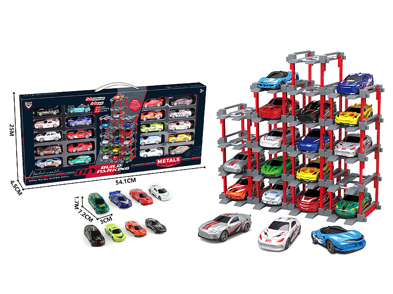 1:64 Die Cast Car Set Free Wheel(20in1) toys