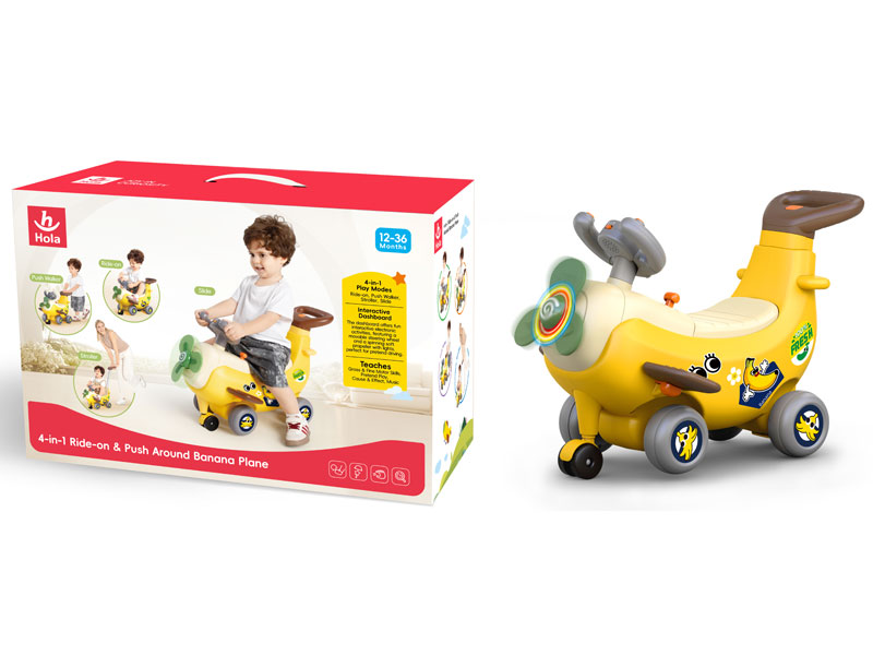 4-in-1 Ride-on & Push Around Banana Plane toys