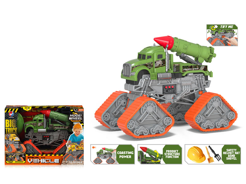 1:10 Free Wheel Military Car W/L_M toys