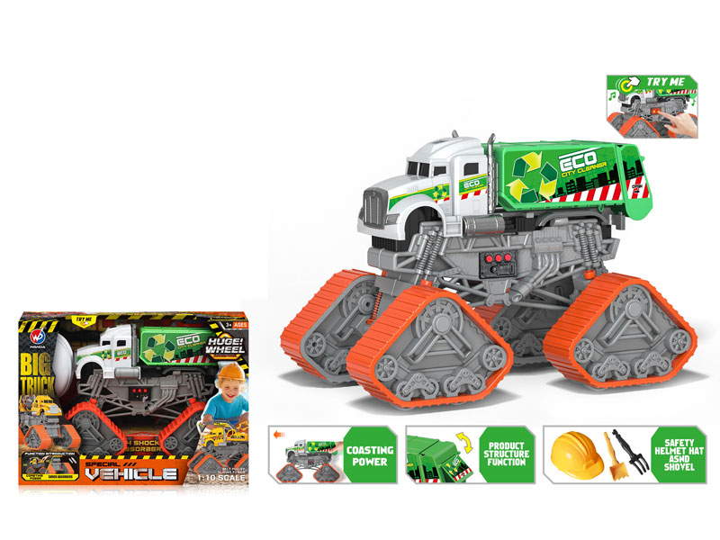 1:10 Free Wheel Sanitation Truck W/L_M toys