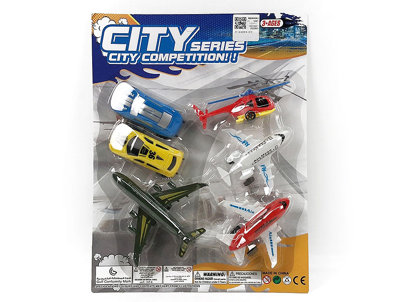Free Wheel  Airplane & Helicopter & Car(6in1) toys