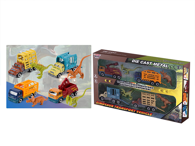 Free Wheel Dinosaur Transport Car(4in1) toys