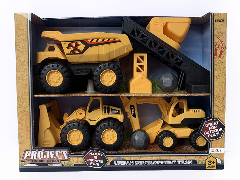 Free Wheel Construction Truck Set toys