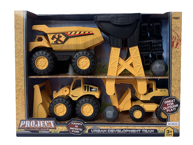 Free Wheel Construction Truck Set toys