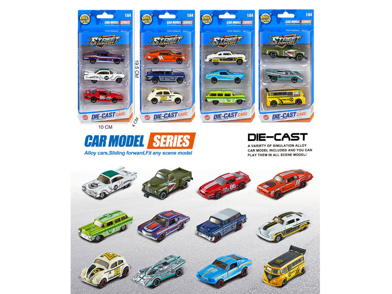 1:64 Die Cast Car Free Wheel(3in1) toys