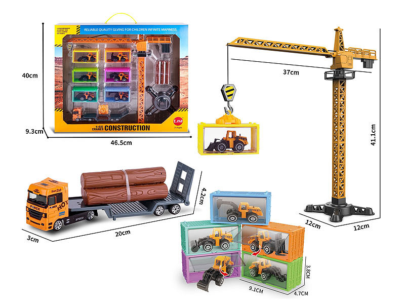 Die Cast Construction Truck Set Free Wheel toys